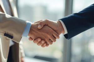 握手をする人々のイメージ。信頼関係を表現